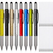 8 Pcs Blue Ink Multi Tool Tech Pen Screwdriver Pen with Pen Refills