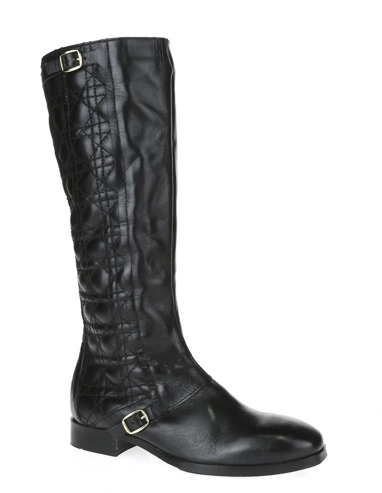 Catherine Catherine Malandrino Ava Acolchado Negro Botas de Montar Altas Zapatos Talla 37 Foto 4 de 4