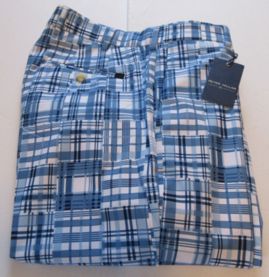 Peter Millar Crown Crafted Men's Stealth Madras Performance Trousers Size 32/32