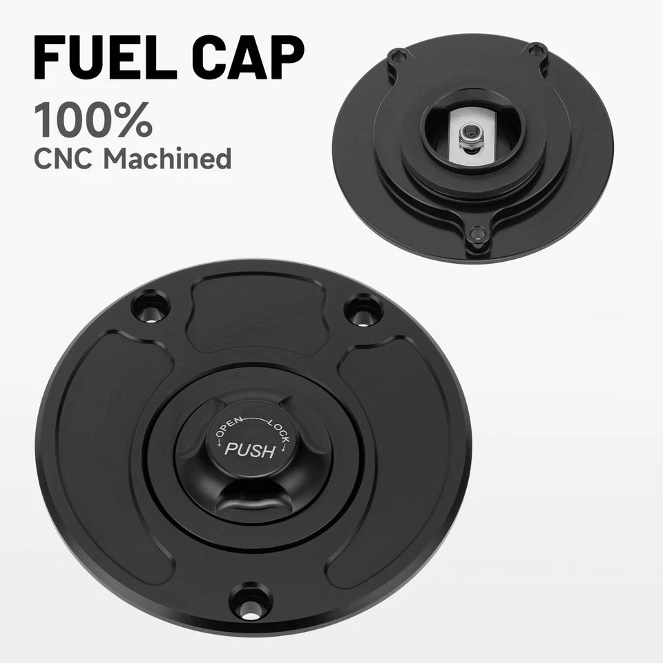 Fuel Gas Tank Cap Cover Keyless For Kawasaki Ninja ZX-6R ZX636 ZX600 ZX10R 07-15 - Image 3 of 4