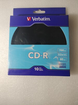 Verbatim CD-R Recordable Disc, 700MB, 52x, Silver, 10/Pack 