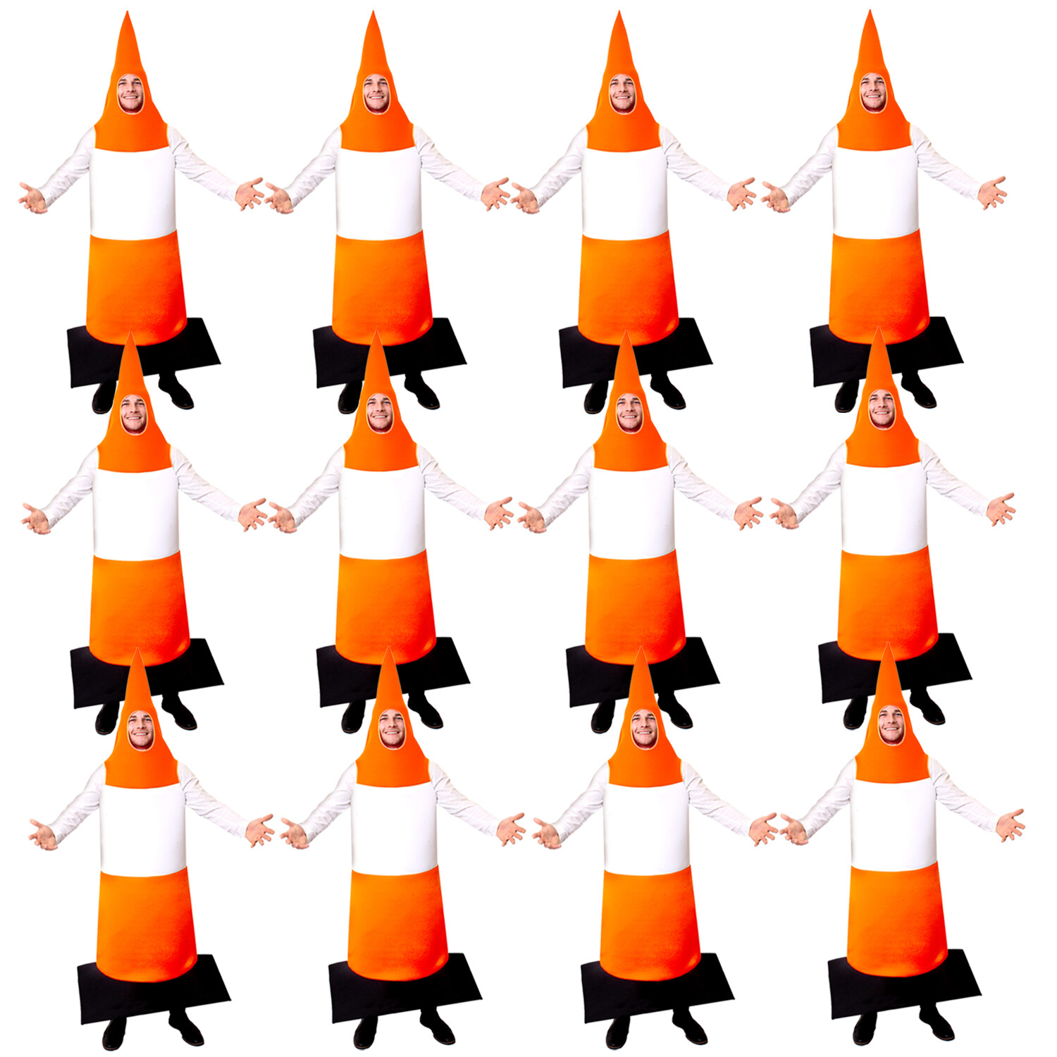 PACK OF ROAD CONE FANCY DRESS TRAFFIC CONE COSTUME STAG NIGHT FUNNY