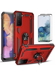 Ruby Samsung Galaxy S21 Ultra 5G Case, Ring Stand, Military Back Clip