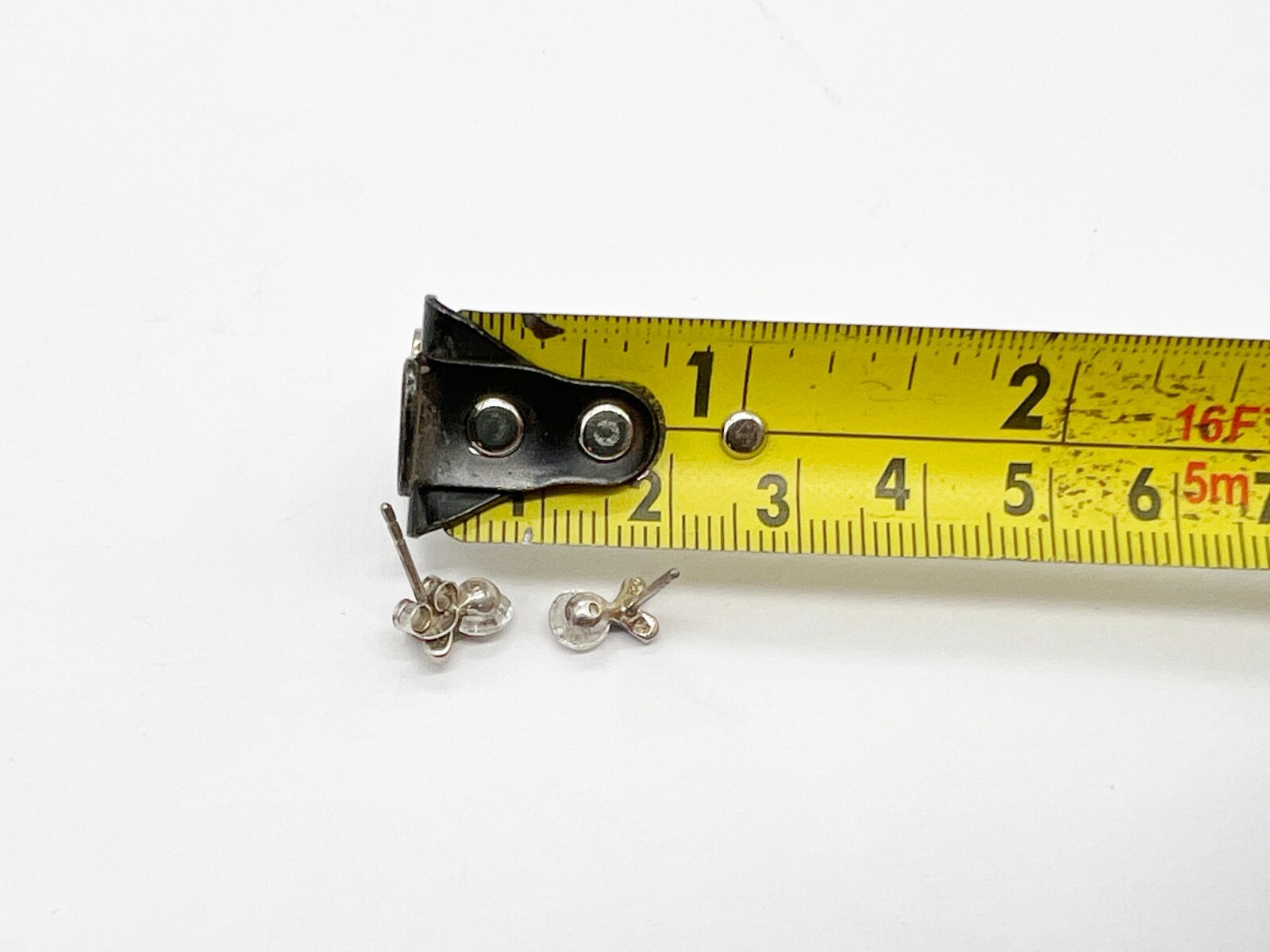 VINTAGE SOLID STERLING SILVER SOLITAIRE SMALL STU… - image 4