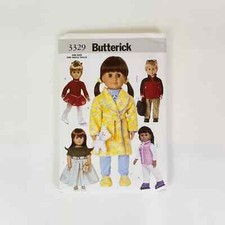 Butterick 3329 18" Doll Pattern UNCUT Jacket Top Vest Skating Dress Robe