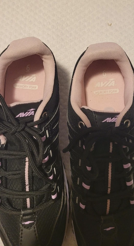 Avia Black Pink Memory Foam Faux Leather Women's Style WMAI20ES034 US 6 EUR 37 - Image 2 of 4