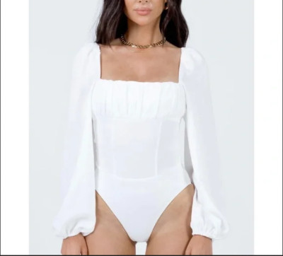 Princess Polly  Laura Bodysuit white Women size 4 New !