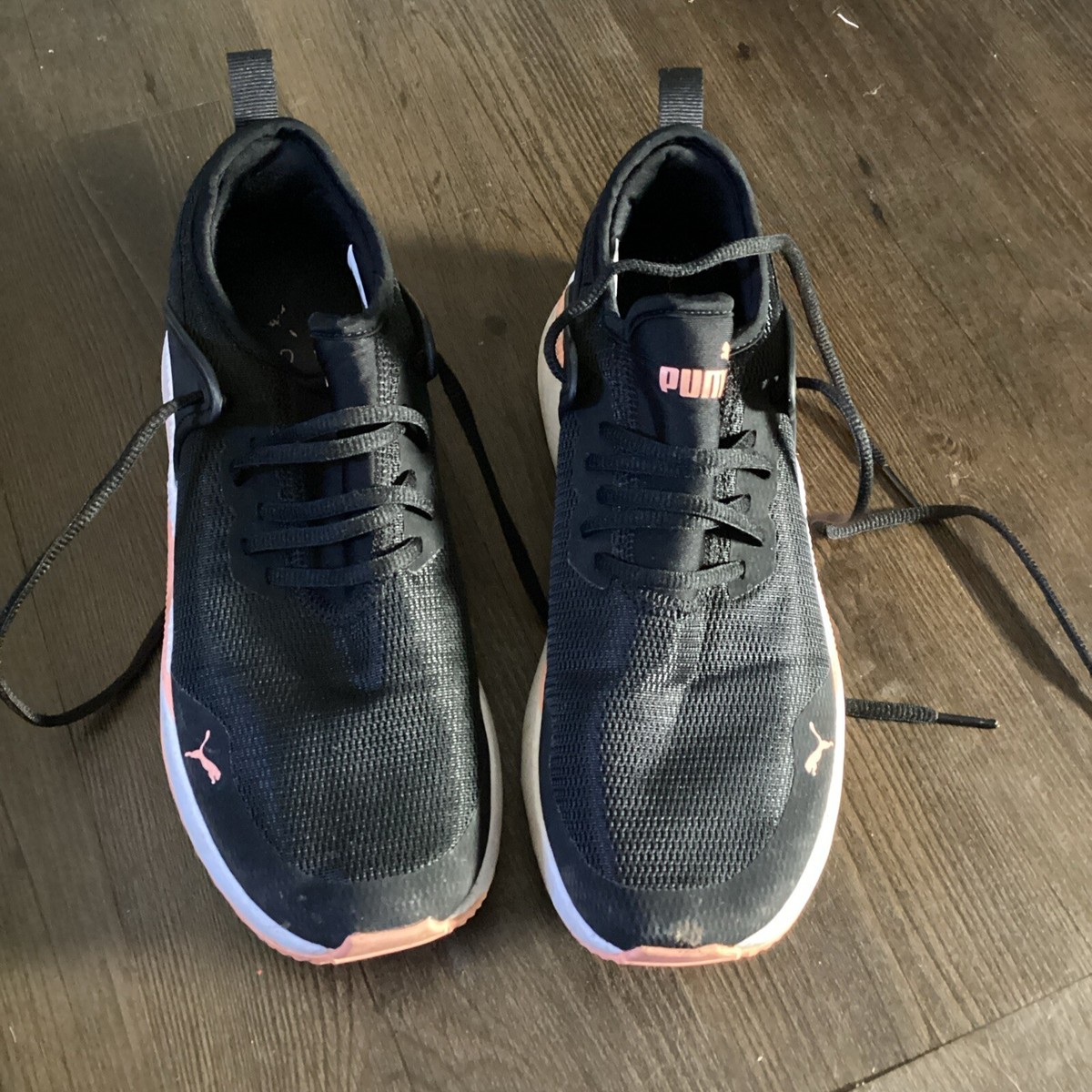 PUMA WOMENS BLACK/ ENZO PINK MESH RUNNING SHOES, SIZE 7c