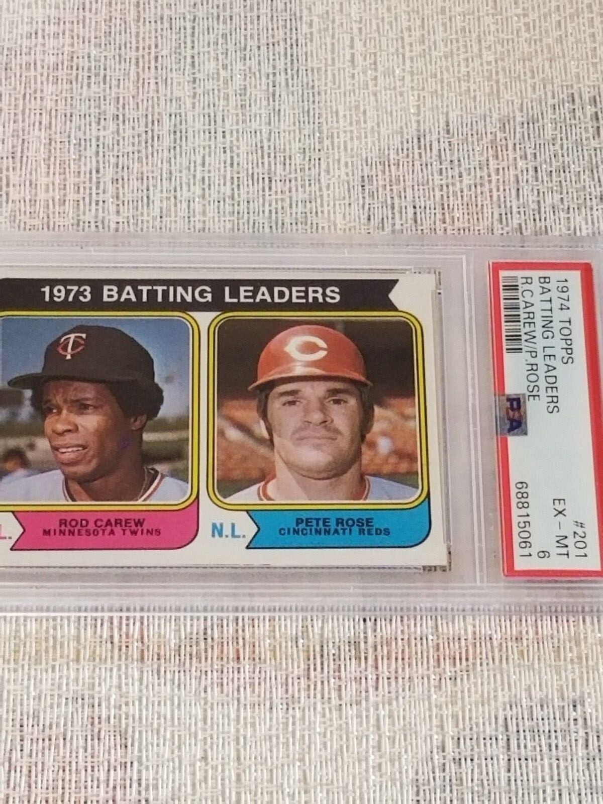 HOF Pete Rose Rod Carew PSA Ex Mt 6 1974 Topps Batting Ldrs #201 EX-MT Set Break