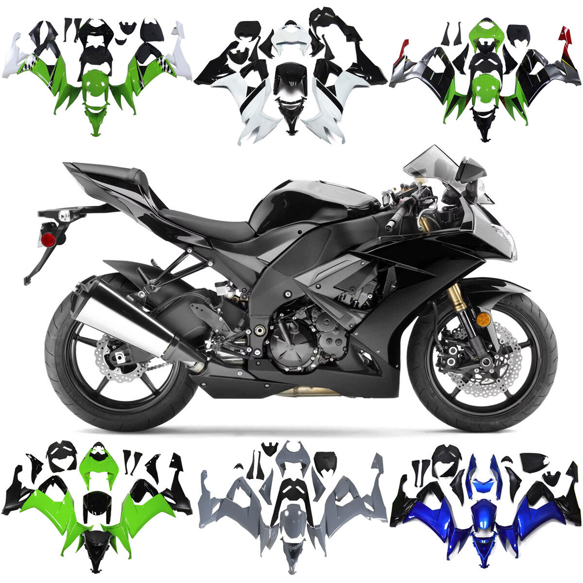 ABS Fairings For 2008 2009 2010 Kawasaki Ninja ZX10R Bodywork Plastic Body Kits