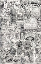 Boog From The Streets With Love Gangsta Style Tattoo Flash 10 Sheet Set 11x14" I