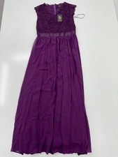 Dressy Star Purple Lace Sleeveless Back Zip Dress Womens Size Large