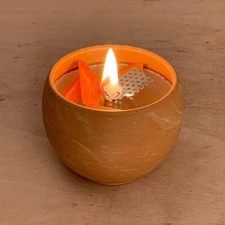 Schmelzlicht Wachsfresser Tischfeuer Indoor im bauchigen Terrakotta Tontopf