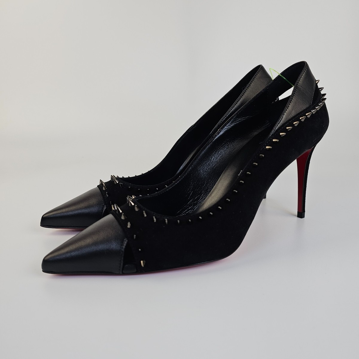 CHRISTIAN LOUBOUTIN Duvette Spikes 85mm Black Suede Heeled CHRISTIAN LOUBOUTIN Duvette Spikes 85mm Black Suede Heeled