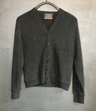 Vintage Brentwood Sportswear Cardigan Wool Wintuk Blend Size S M Gray Hipster