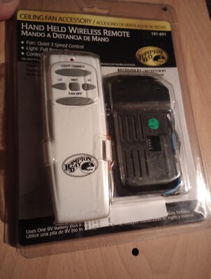 Hampton Bay Ceiling Fan Hand Held Wireless Remote Control New Sealed SKU 191 691
