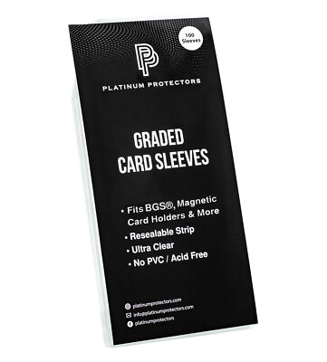 Platinum Protectors BGS Graded Card Sleeves Resealable Fits SGC, Beckett Slabs