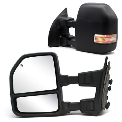 Upgraded Towing Mirrors Fit 1999-2016 Ford F250 F350 F450 Power Heated Signal