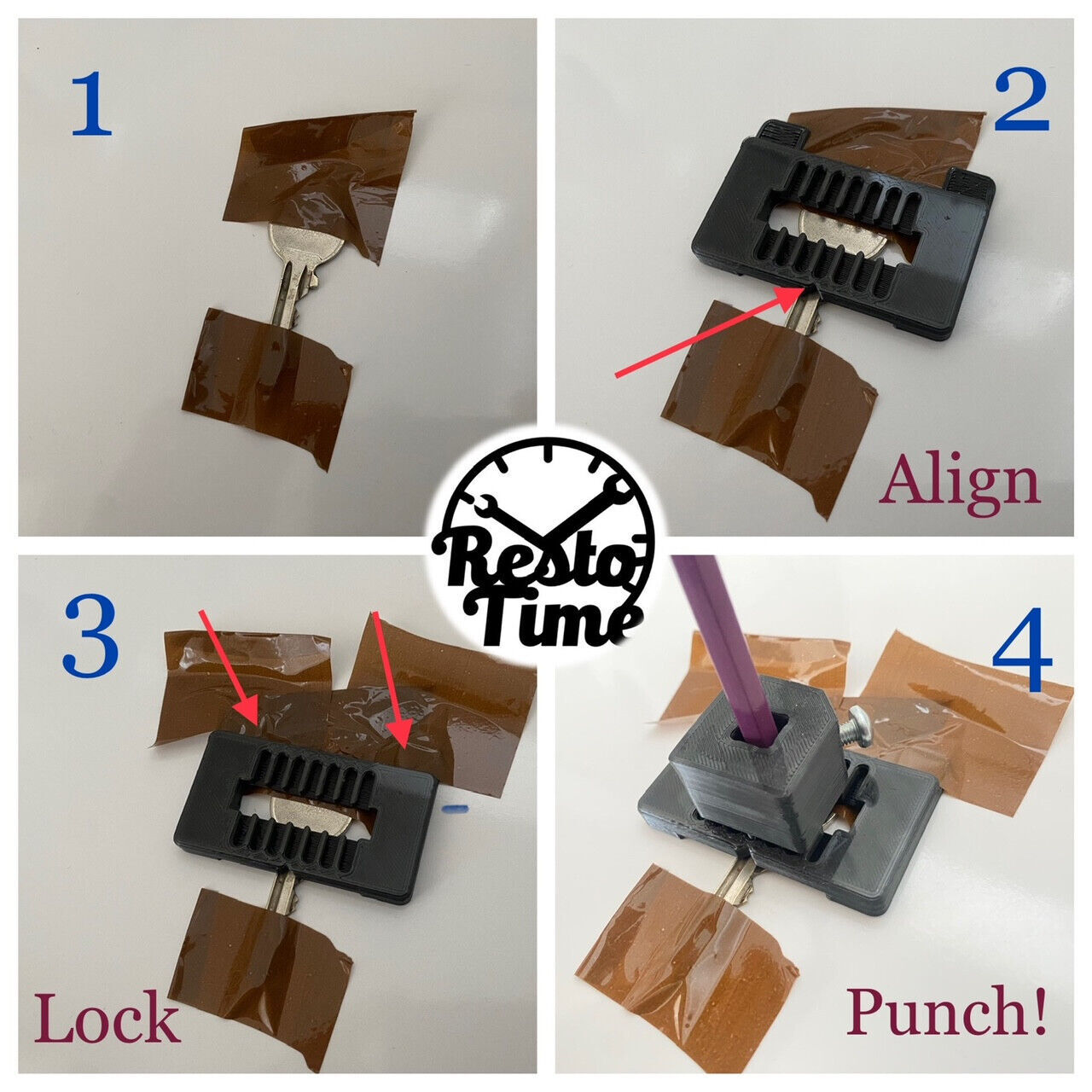 Key Jig Number Letter Stamp Punch Imprinting Guide Mount 58mm eBay