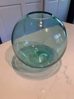 Vintage Blenko Glass Sea Green 3615 Globe Ball Vase