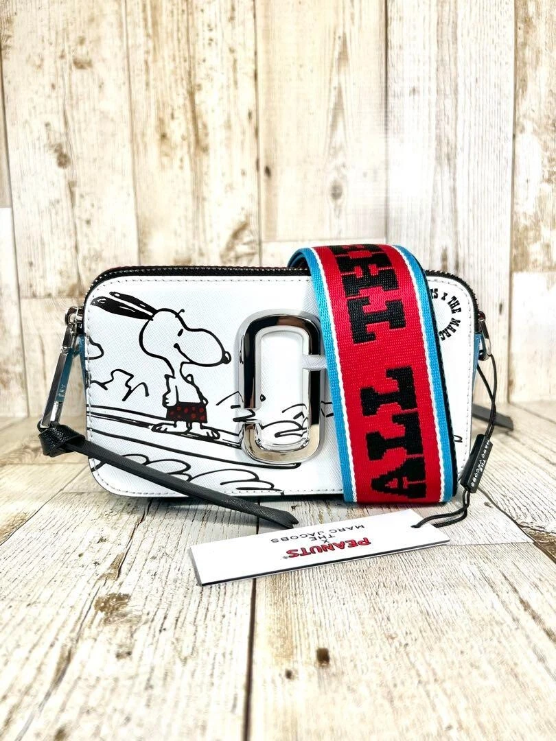 Marc Jacobs x Peanuts Snoopy Crossbody Bag Snapshot White Free Ship JAPAN