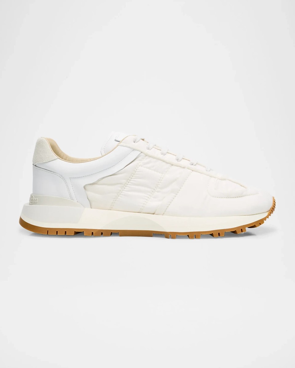 NIB Margiela Men's 5050 White Nylon/Leather/Suede Sneakers