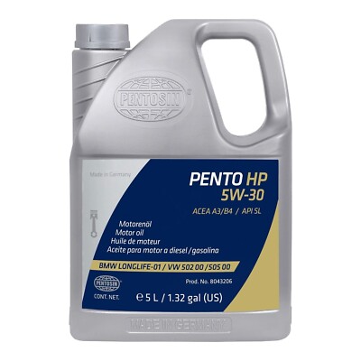 Pentosin 8043206 Pento HP High Performance 5W-30 Full Synthetic Motor Oil 5Liter