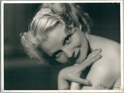 1930er Jenny Rackson Sängerin schönes altes Foto Art Deco Studio Max Brüssel