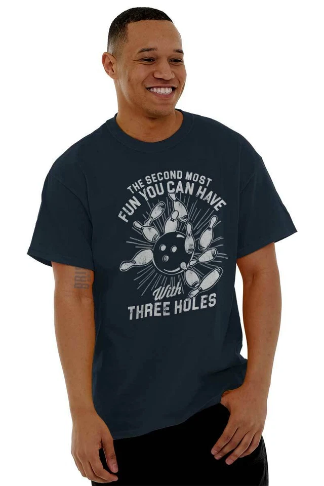 Camisetas informales de cuello redondo de bolos más divertidas que puedas tener con 3 agujeros para hombre Foto 4 de 4
