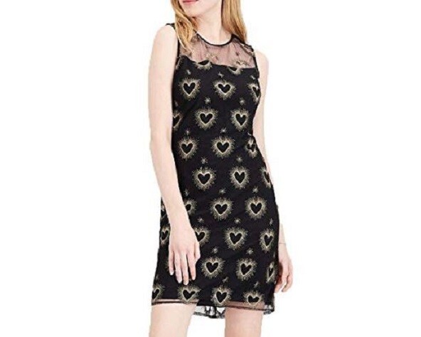 slim fit dress slacks MNM Couture F02849 - Long Crepe, Metallic Organza Trumpet Dress