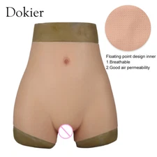 Dokier Plus Size Silicone Crossdresser Hip Enhancer Pants Panty Vagina Panties