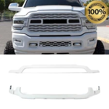 For 2019-2024 Ram 2500 3500 Bright White Front Upper+Lower Grille Molding Trim