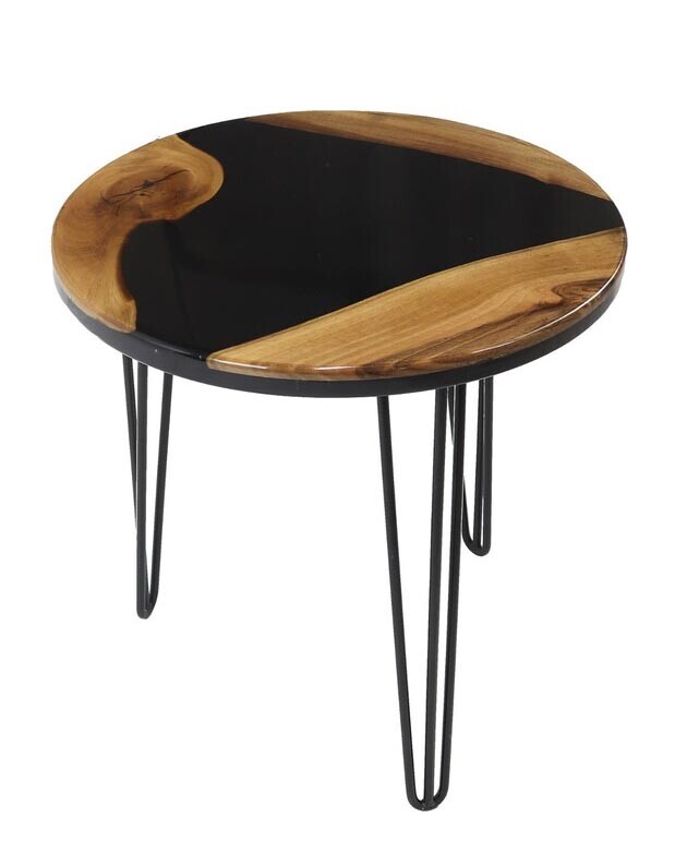 Black Resin River, Center Table, Dining Table, Custom Table, Wooden Table Decor