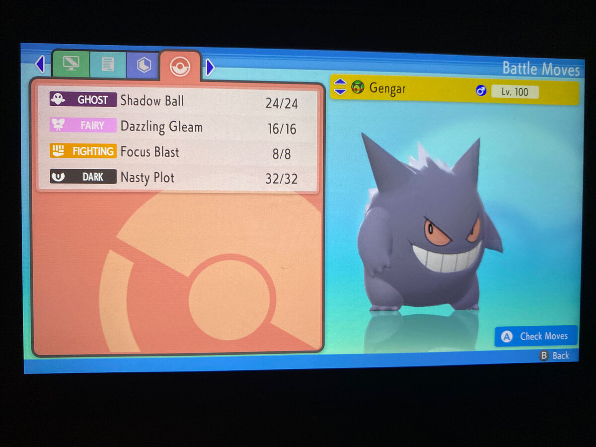 6IV Shiny Gengar Pokemon Brilliant Diamond and Shining Pearl