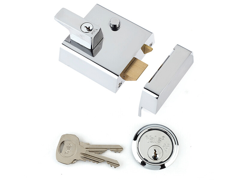 Yale Locks P1 Doppio Sicurezza Nightlatch 60mm Interasse Finitura Cromata Visi