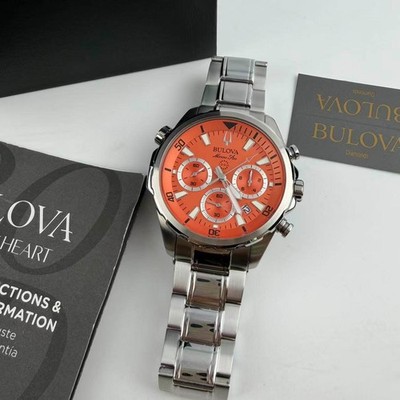 Bulova Marine Star Series B 96B395 Orange Stainless Steel Men's Quartz Watch