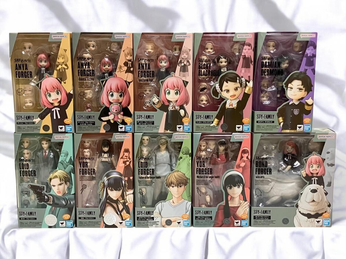 【新品未開封】SPY×FAMILY フィギュア 10体セット S.H.Figuarts SPY×FAMILY Lloyd Yor Anya Becky Damian Bond Set of 10