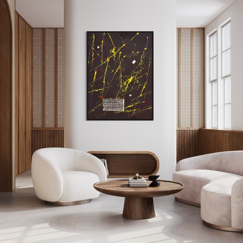 Original Abstract Acrylic & Mixed Media Painting on Canvas 95x70cm Ready to Hang - Bild 3 von 14