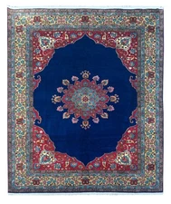 Amazing Hand Knotted Vintage Turkish Wool Area Rug 12 x 9 Ft