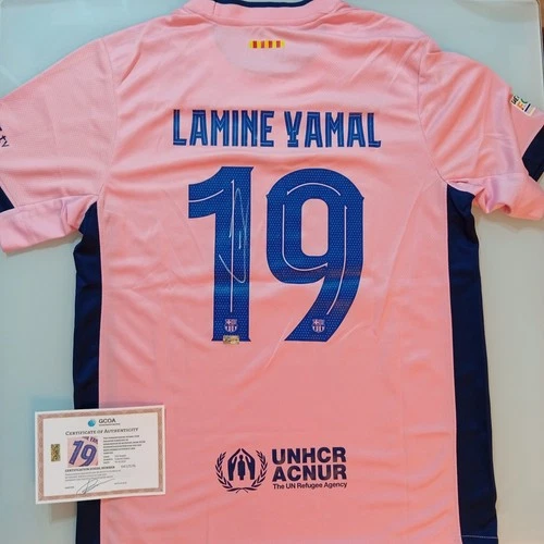 Lamine Yamal Autographed Barcelona FC Soccer Jersey with COA