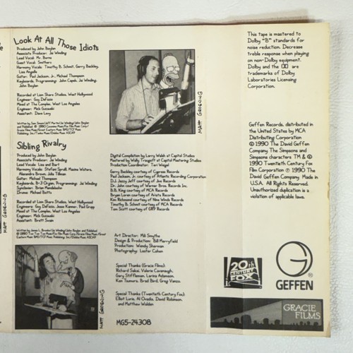 The Simpsons Sing the Blues (Cassette Tape, 1990, Geffen Records) M5C 24308 Vtg - Picture 13 of 13