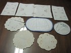 Large Lot of Vintage Linen Items Dresser Scarfs, Doilies Round Table Embroidered — photo 7