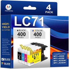 LC71 Ink Cartridges 4 Pack Compatible Brother MFC-J280W J425W J625DW