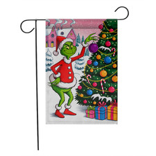 Funny Green Christmas Tree Decoration Flag Festive Holiday Outdoor Decor