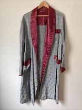 Vintage 1940s 1950s Men's Grey Rayon Evening Robe