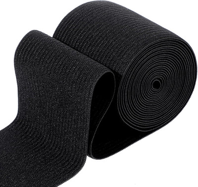 Schwarzes Gummiband zum Nähen, 7,5 cm Breites Strickgummiband, 3 Yards Gestrickt