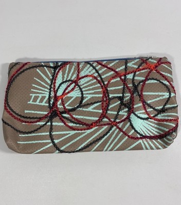 Felix & Jayne Abstract Scribble Embroidered Zipper Pouch Yellow Polka Dot Travel