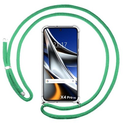 Transparente Hülle mit Anhänger für Xiaomi POCO X4 Pro 5G Grün Wasser mit TPU