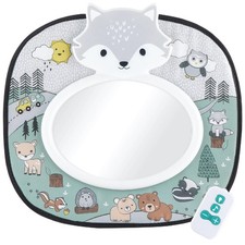 Musical Baby Car Seat Mirror, Woodland Animals with Lights