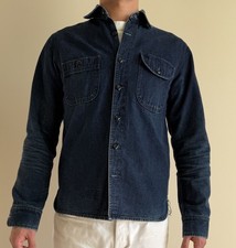 RGT Rogue Territory Cotton Shirt Navy Blue Long Sleeve Button-Up M Made In USA